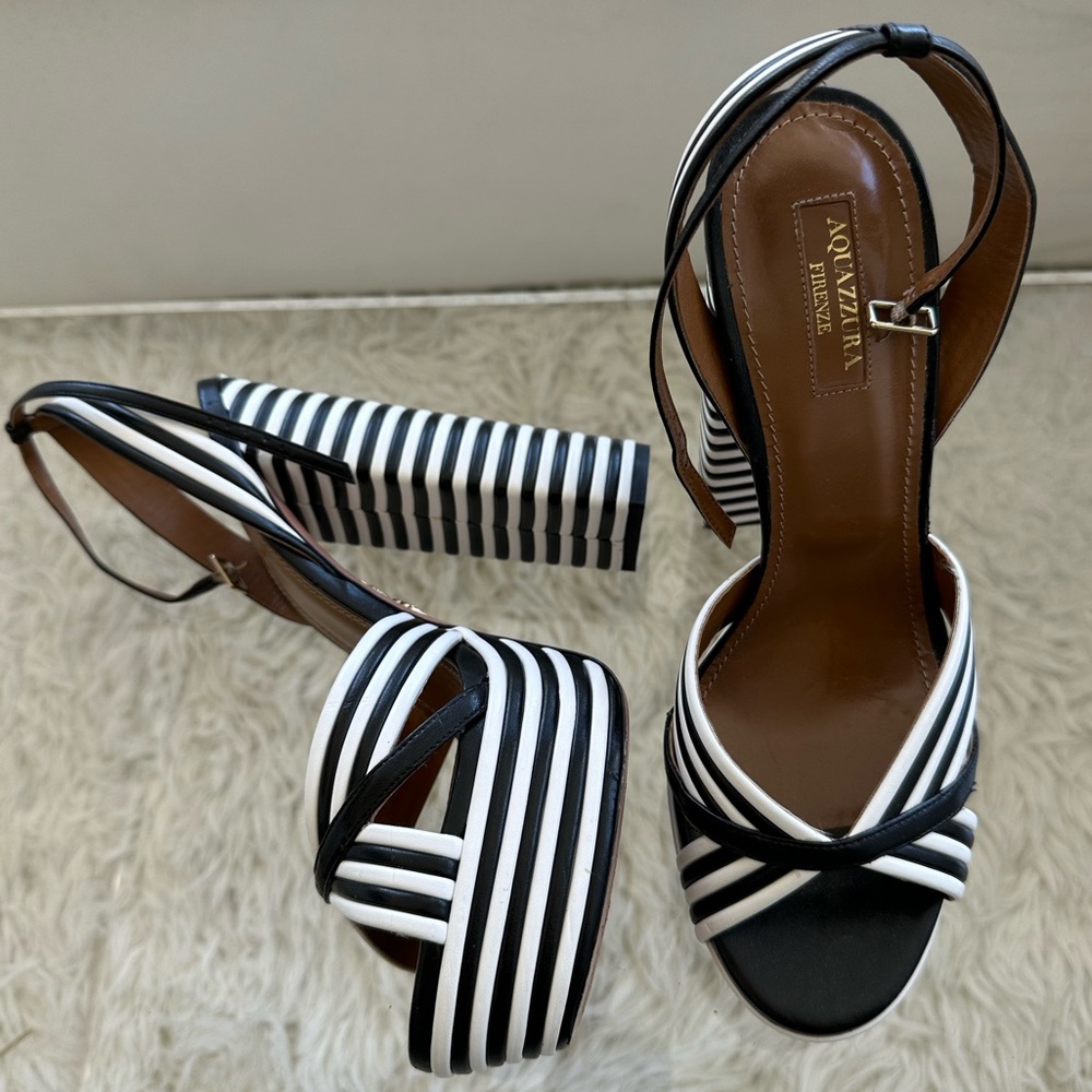 AQUAZZURA Sundance striped 140 woman’s SIZE 39.5